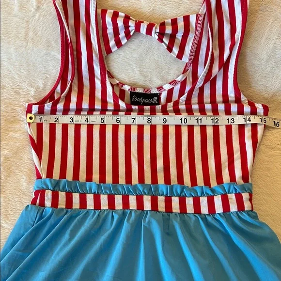 Sourpuss Red and Blue Striped Dress - Picture 7 of 9